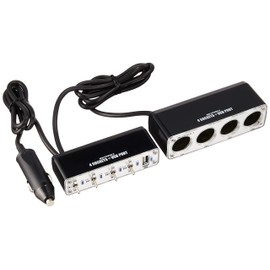 Braith 4連 シガーソケット USB DC12V セパレートスイッチ付き BS-500