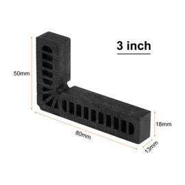 HARFINGTON 8pcs 90 Degree Positioning Squares 3"x2" (80x50mm) Right Angle Corner Clamps Woodworking Tools for Cabinets Picture Frames and Boxes, Black