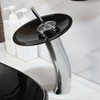 Washly Black Oval Bathroom Vessel Sink Tempered Glass Washing Bowl