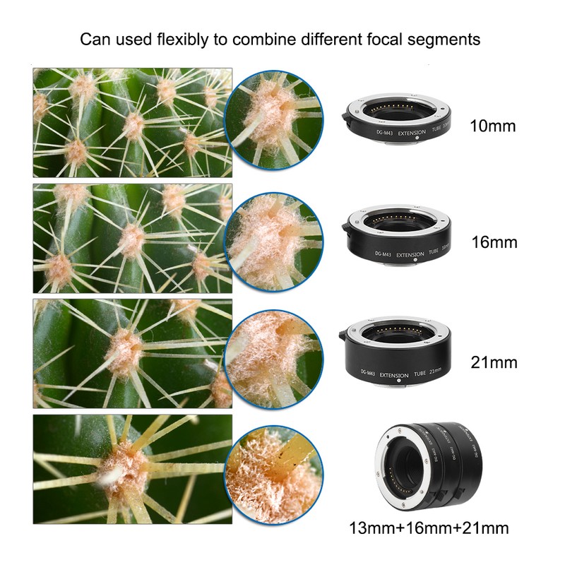 DG‑M43 10mm16mm21mm Automatic Focusing Macro Adapter Ring Fit for Olympus