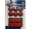 The Home Fusion Company 8pc Multi Purpose Red Light Reflectors Rear Trailer Reflector Disks Caravan Bike