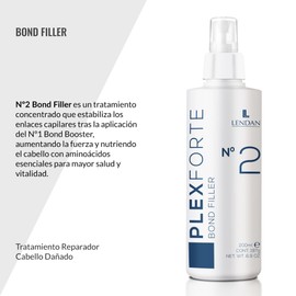 Lendan - Damaged Hair Repair Treatment - Plex Forte Nº2 Bond Filler - 200 ml - Strengthens Hair - Nourishes and Repairs Damaged Hair - Preserves Color Longer - Heat Protector