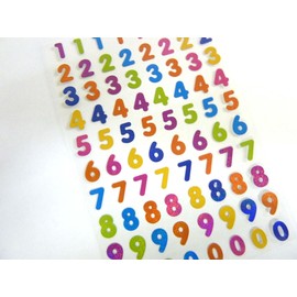 Coloured Numbers Stickers, Kids Labels for Craft, Decoration, Card-Making