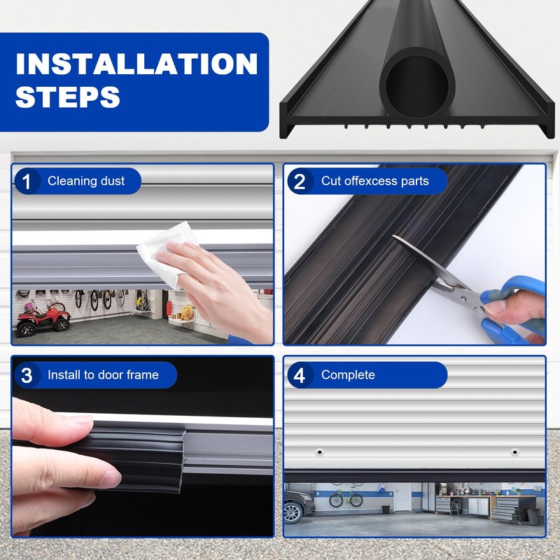 DGSL Garage Door Seals Bottom Rubber Weather Stripping Kit Seal