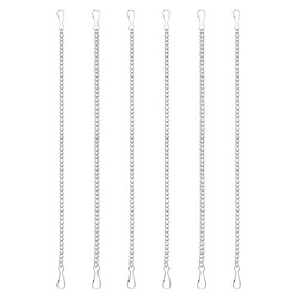 PATIKIL Hanging Chains with Hooks, 6 Pcs Plant Hangers for Bird Feeders Planters Lanterns Wind Chime Chalkboard and Ornament, Silver