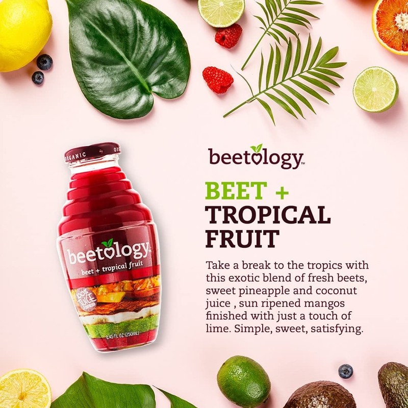 Beetology Organic Beet and Tropical Juice, 8.45oz (6 Pack) |