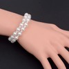 Fuqimanman2020 Multi Row Imitition Pearl Stretch Bracelet Stackable Crystal Strand