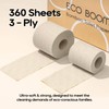 ECO BOOM Unbleached Bamboo Toilet Paper, 48 Mega Rolls, 100%