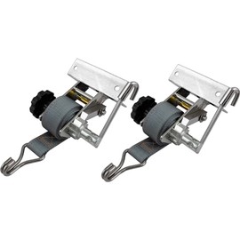 Buyers Products 5480006 Square Tube Ladder Rack Rachet Strap, Stainless Steel, 2 Pack, 7ft x 1-1/2 in, Double J Hook, Ladder Rack Straps, Pickup Truck Contractor Rack, Pickup Truck Cargo Accessories