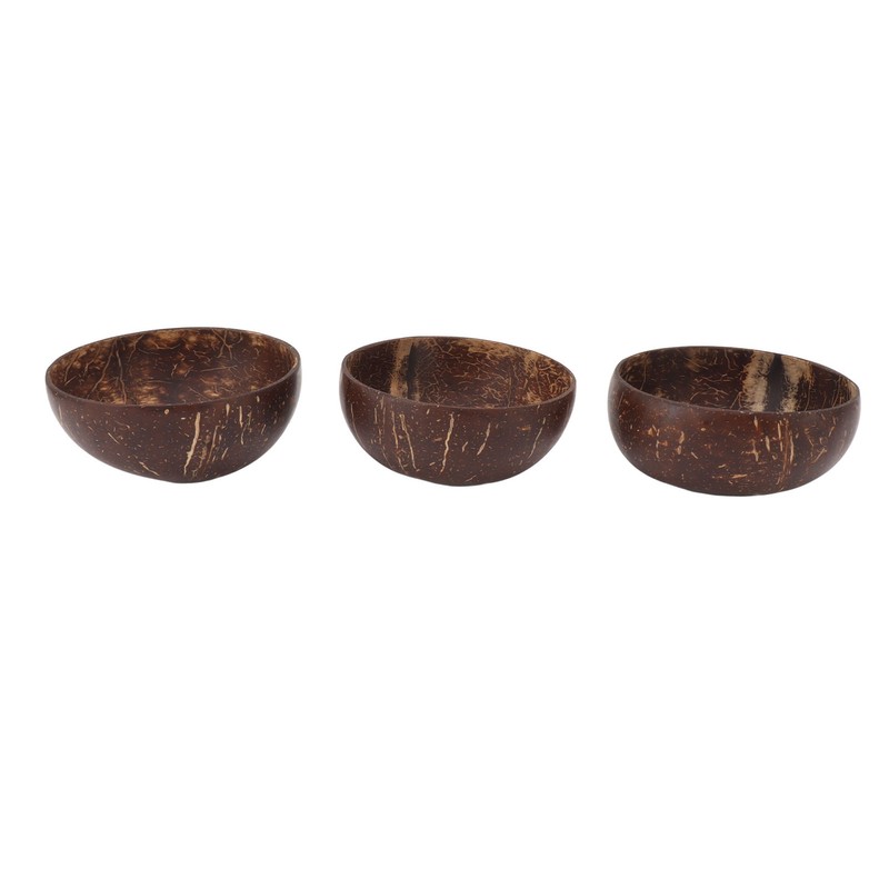Coconut Bowl Set Leakage Proof Reusable Hand Polished Coconut Shell
