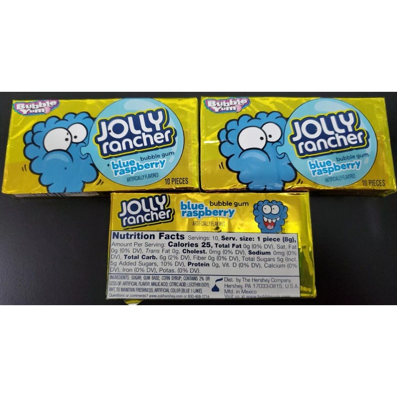 Bubble Yum 3x Pack Bubble Yum Jolly Rancher Blue Raspberry