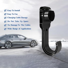 JULIK Type 2 Wall Mount Wallbox EV Charger Holder Cable Holder Type 2 Charging Cable Holder Cable Holder for E Car Charging Station Compatible with EU Compliant Type 2 Charging Plug for Electric Car