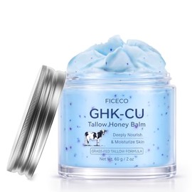 GHK-Cu - Bálsamo de sargo de carne de res con péptido de cobre para cara y cuerpo, crema hidratante diaria con miel de manuka y vitamina E, para aspec