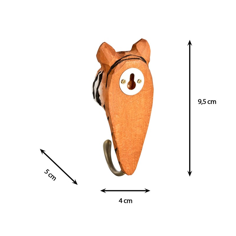 Your Castle 3 Wall Hooks Wooden Zebra, Bear, Panda with