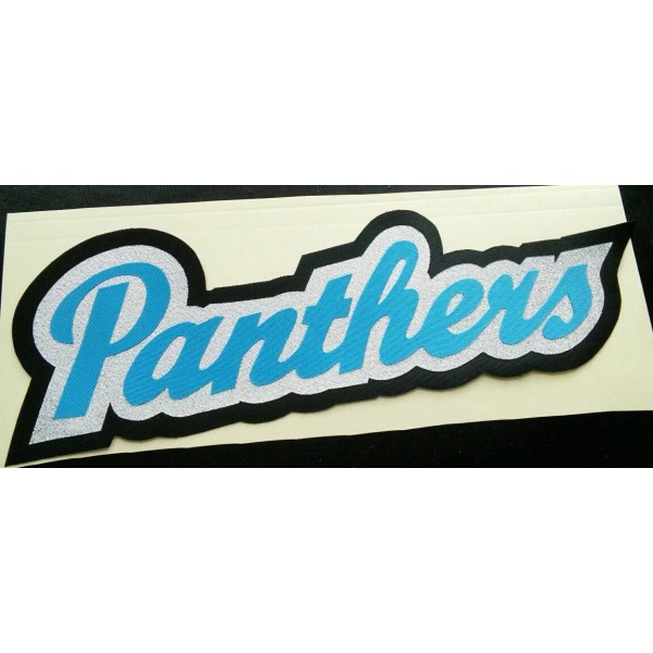 HUGE CAROLINA PANTHERS IRON-ON PATCH - 4 " x 11"