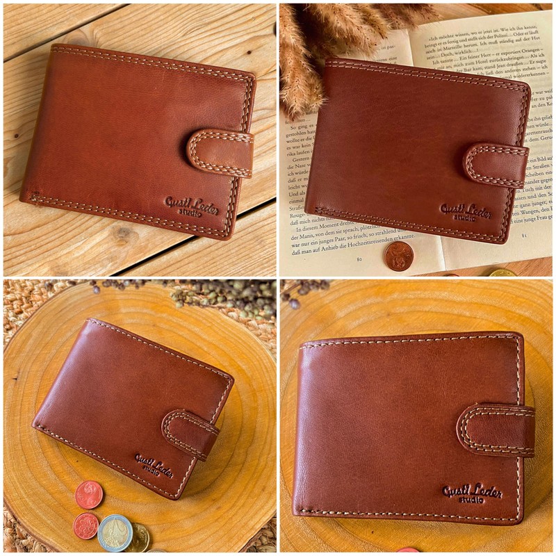 Gusti Geldbörse Leder - Gustav Herren Portemonnaie Brieftasche Geldbeutel Braun