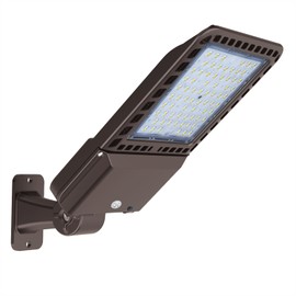 300W LED Parking Lot Lights Adjustable Arm Mount with Dusk to Dawn Photocell,39000LM 5000K Daylight,IP65 Waterproof,LED Shoebox Area Light for Parking Lot Sports Stadium ETL Listed