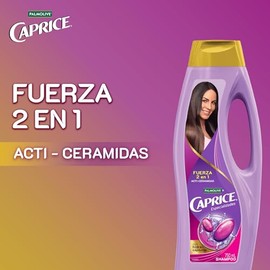 Caprice Shampoo Especialidades Acti-Ceramidas 2 en 1 750 ml. Fórmula Avanzada con Nutricapsulas que Ayuda a Fortalecer tu Cabello y a Reparar el Daño Causado por Productos Químicos