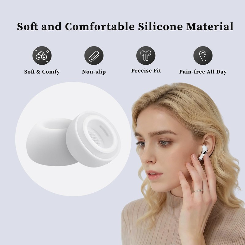 4 Pairs Silicone Eartips for AirPods Pro 3 (3rd Generation