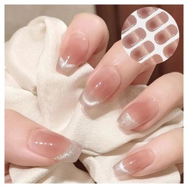 ALUBES Gel Nail Seal, Hardening Type, Water-Based UV Gel, Semi-Gel Type, Eco-Friendly, Odorless, Healthy Body, Oval Type, Just Stick, Self Nail, Popular Design, Perfect for Home Nails