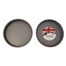 Samuel Groves 2X Victoria Sandwich Cake Tin Pan 7" (17.5cm) Superior Double Coated Non Stick Fixed Base, Made in England