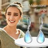 POPLYKE Tear Larimar Moonstone Leverback Earrings for Women Sterling Silver