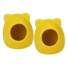 iplusmile 2pcs Hamster Ceramic Nest Cooling Function Pet Nest Ear Design Comfortable Bed for Couch Car to Clean Random Color