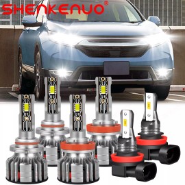 SHENKENUO For Honda CR-V CRV 2015-2021 6000K LED Headlight Hi/ Low Beam Fog Light Bulb KIT