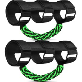 moveland Upgrade Handles Grab Roll Bar Grab Handles - Paracord Grip Handle for 1955-2023 Jeep Wrangler JL, JK, TJ, YJ & Jeep Gladiator Accessories - Premium Grade Nylon Materials, Strong(Green)