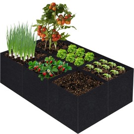 Linksandt Fabric Grow Bags, Fabric Raised Garden Bed for Vegetable Herbs Flowers, 57 Gallon Fabric Plant Pots Indoor Outdoor, 4x2x1ft