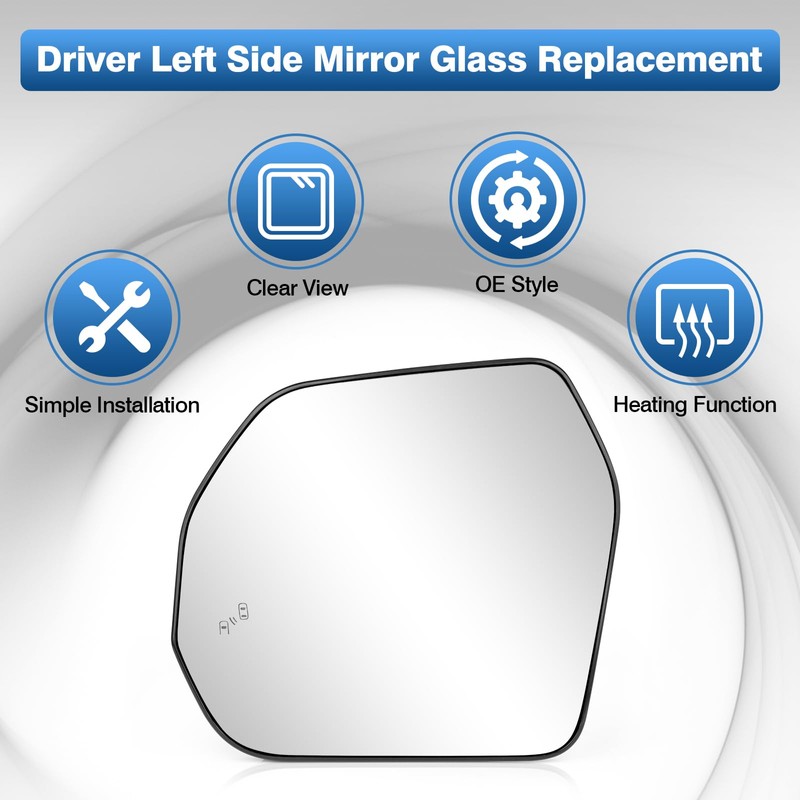 TOP-MAX Driver Side Mirror Glass Compatible with 2022 2023 2024