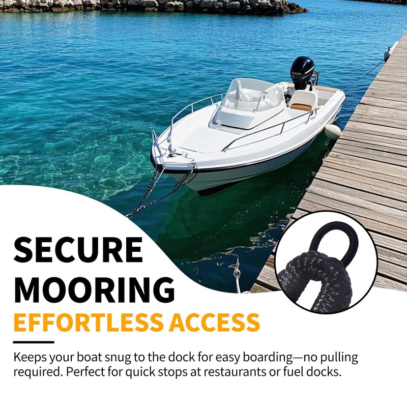 6FT Bungee Dock Line for Boats – Extra-Long Elastic Mooring