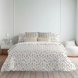BELUM | Duvet Cover for Bed: 200 x 200 cm | Fabric: 100% Organic Cotton 175 Thread Count | Oeko-Tex Certified | Model: Alkamar
