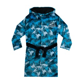 Jurassic World Children's Dinosaur Bathrobe, Dino Bathrobe, blue