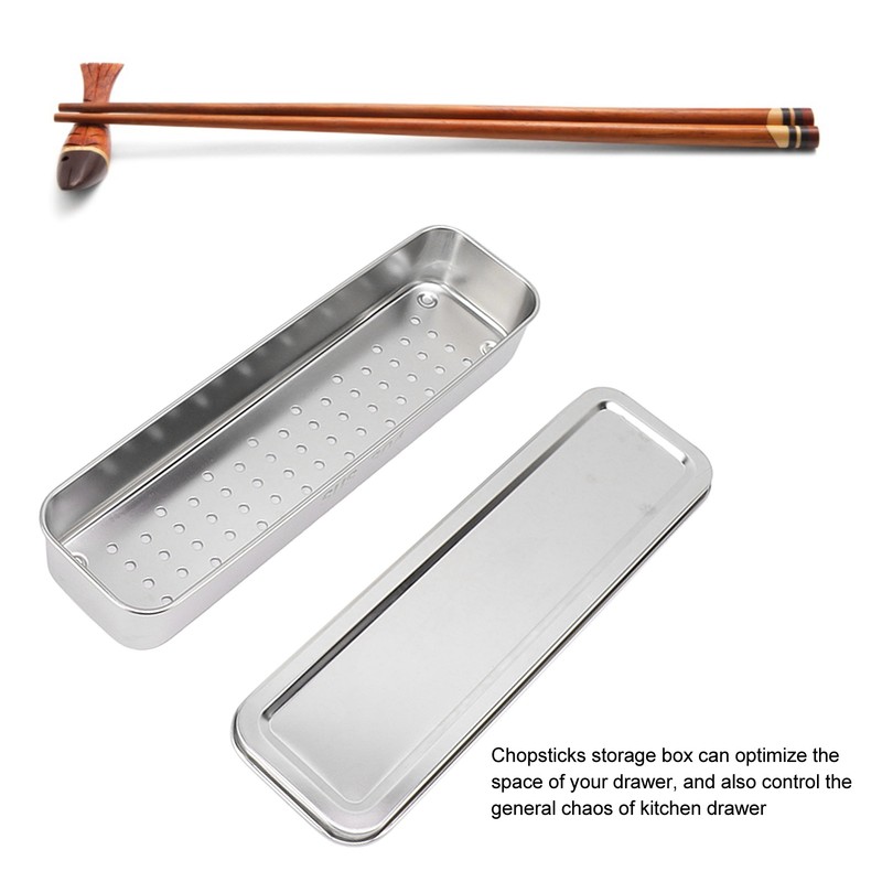 Stainless Steel Cutlery Tray Holder Kitchen Chopstick Spoon Fork Storage