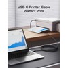 AINOPE USB C Printer Cable - 6.6FT Black, Nylon Braided,