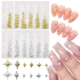 Lifextol 400PC Gold Nail Charms Gems Nails Rhinestone Junk Case Charms for Acrylic Press on Nails Art Design, 3D Y2K Nail Charm Jewel Charm Fake Fingernail Tips Studs Set Metal Gold Beads Kit-F