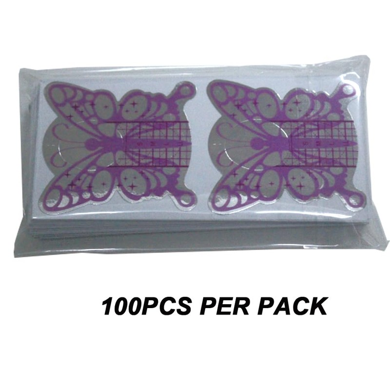 BeautyLeader 100PCS Nail Extension Form Sticker Bufferfly Design Nail Sticker