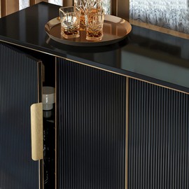 Satanga Edge Finger Tab Pulls for Cabinets Invisible Kitchen Concealed Aluminum Flat Hidden Drawer Pull Easy to Install Pack of 5 Brushed Brass 6inch 150mm Overall Length