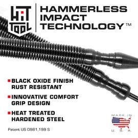 HIT Tool Hammerless Spring Punch Pro Pack: 1)1/32"&1/16",1-3/32" &1/8" Dual head nail setter, 1)Dual head prick & centre 1)HSS prick, 1)Dual Head Door hinge pin remover/hammer & Pouch