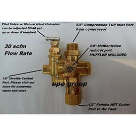 Air Compressor Pilot check valve unloader combination discharge 5/8" Compression Inlet X 1/2" Female NPT outlet ALL IN ONE VALVE FOR GAS POWERED COMPRESSORS