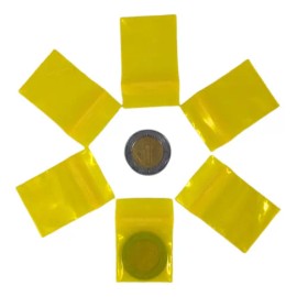 100 Bolsas Zipper Cierre Hermtico 2.5x2.5cm 1x1pul Amarillo                                                                                           