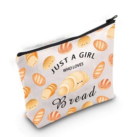 Bread Makeup Bag Just a Girl Who Loves Bread Bread Lover Gift Sourdough Bread Baker Gifts Pastry Chef Gifts for Women (Loves Bread 3uk)