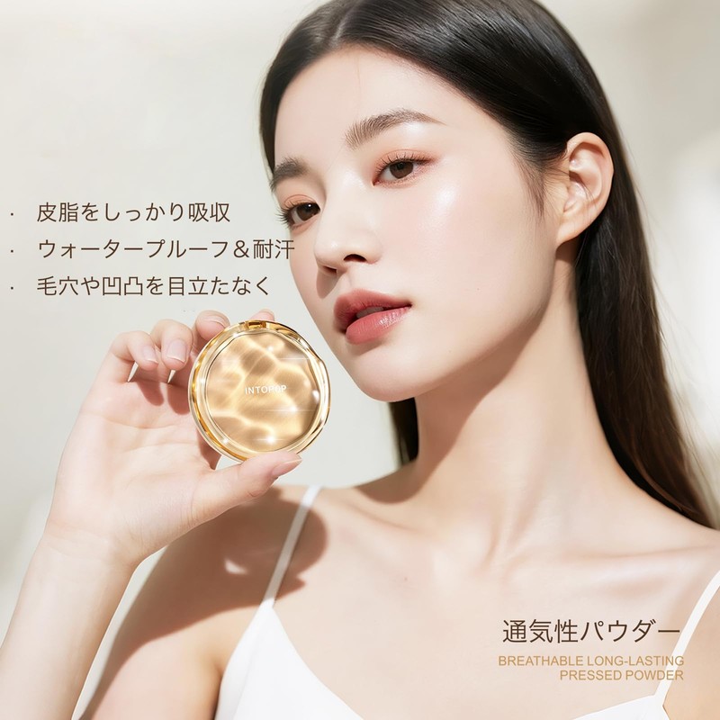 INTOPOP Pressed Powder, Translucent White, Sebum Absorption, Transparency Face Powder,