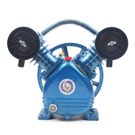 Air Compressor Pump Head, 2 Piston V Style Air Compressor Head Pump Twin Cylinder Single Stage 2HP 115PSI