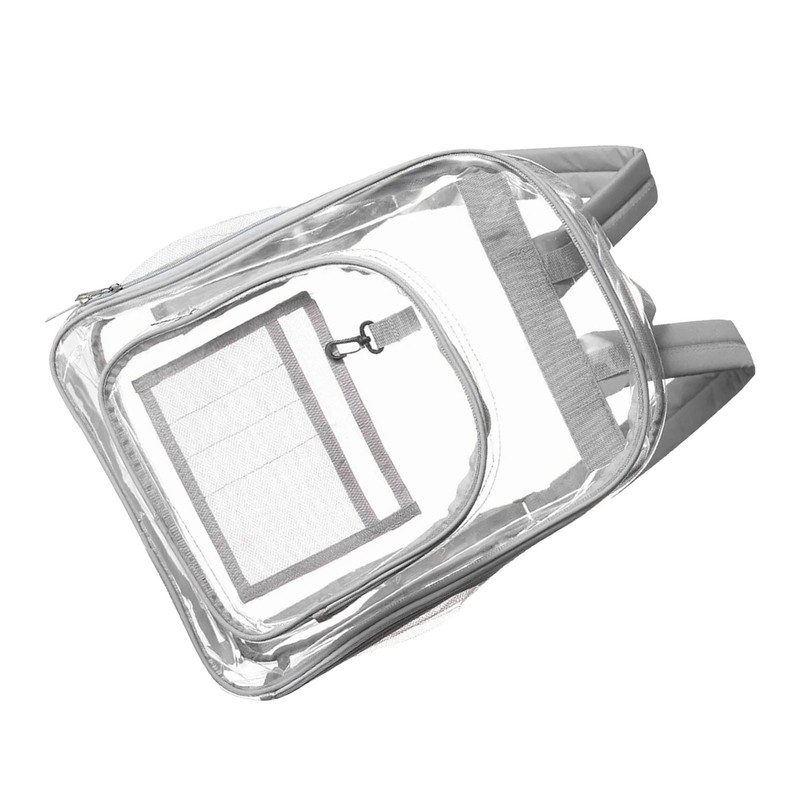 Backpack Schoolbag PVC Waterproof Gray Transparent Large Capacity for School