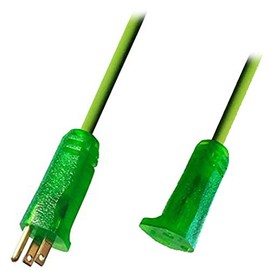 Ultra Flex Lighted Extension Cord, Outdoor, 14 AWG, 3-Conductor Grounded, 50', Green CPE Jacket, 125 Volts, 15 Amps, 1875 Watts, NEMA 5-15P/5-15R, Straight Plug, Type SJOW, UL Listed, Made in the USA