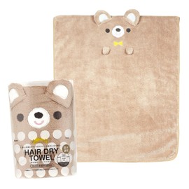 Skater TOH1-A Water Absorbent, Quick Drying, Hair Drying Towel, Bear, Length 15.7 x Width 39.4 inches (40 x 100 cm)