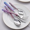Onlycooker 16-Piece Rainbow Silverware Set,18/0 Stainless Steel Cutlery Set, Service