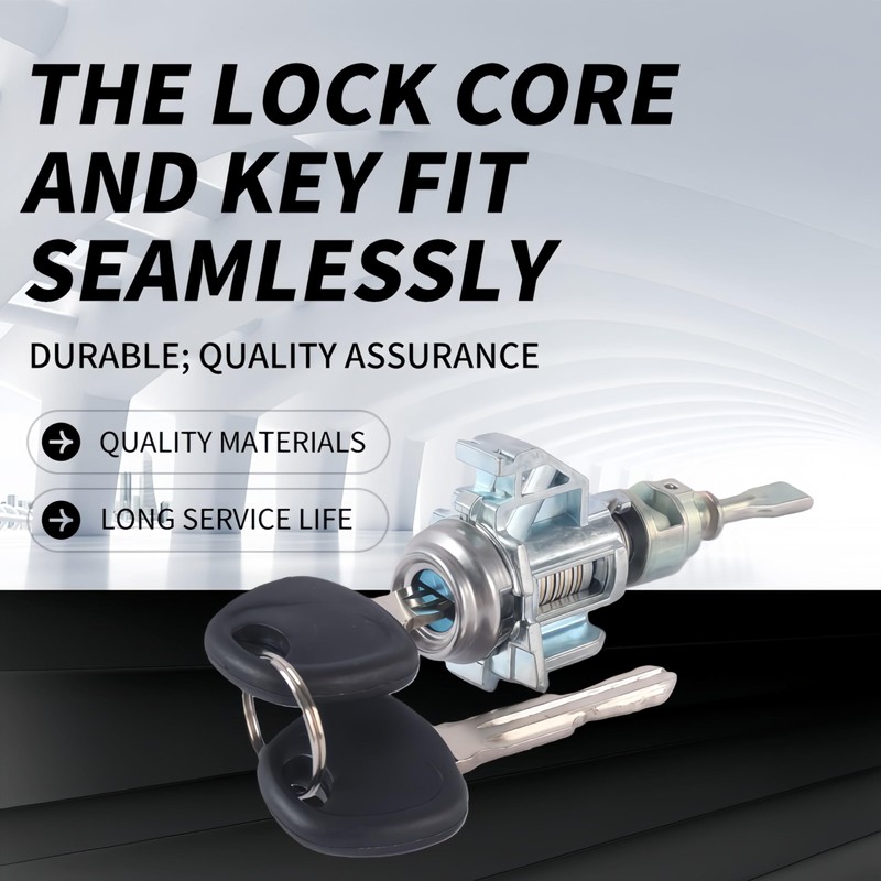 Left Driver Door Lock Cylinder 2 Keys, Compatible with 2014-2018